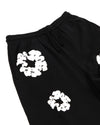 Cotton Wreath Baggy Sweatpants Black
