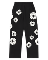 Cotton Wreath Baggy Sweatpants Black