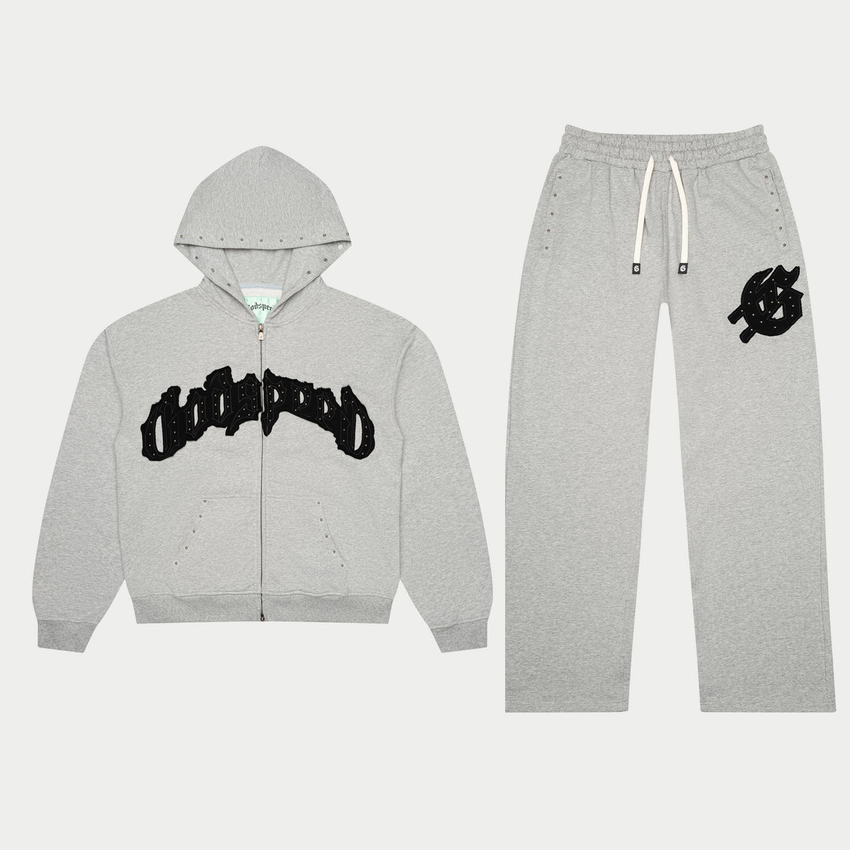 Symmetric Studded Set (Grey/Black)