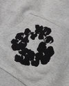 Black Cotton Wreath Hoodie Grey