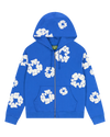 Cotton Wreath Zip Hoodie Blue