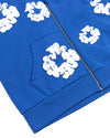 Cotton Wreath Zip Hoodie Blue
