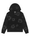 Mono Cotton Wreath Zip Hoodie Black