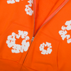 Cotton Wreath Zip Hoodie Orange