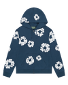 Cotton Wreath Zip Hoodie Navy