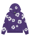 Cotton Wreath Zip Hoodie Purple