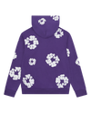 Cotton Wreath Zip Hoodie Purple
