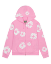 Cotton Wreath Zip Hoodie Pink