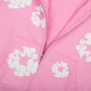 Cotton Wreath Zip Hoodie Pink