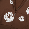 Cotton Wreath Zip Hoodie Brown