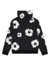 Pinstripe Wreath Zip Hoodie Black