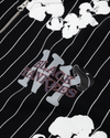 Pinstripe Wreath Zip Hoodie Black