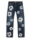 Straight Cotton Wreath Denim Pant Dark Wash