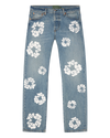 Straight Cotton Wreath Denim Pant Dark Wash