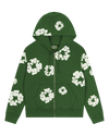 Cotton Wreath Zip Hoodie Green
