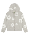 Cotton Wreath Zip Hoodie Grey