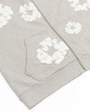 Cotton Wreath Zip Hoodie Grey