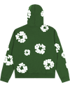 Cotton Wreath Zip Hoodie Green