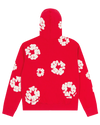 Cotton Wreath Zip Hoodie Red