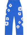 Cotton Wreath Baggy Sweatpants Blue