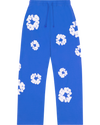 Cotton Wreath Baggy Sweatpants Blue