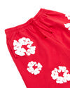 Cotton Wreath Sweatshorts Red