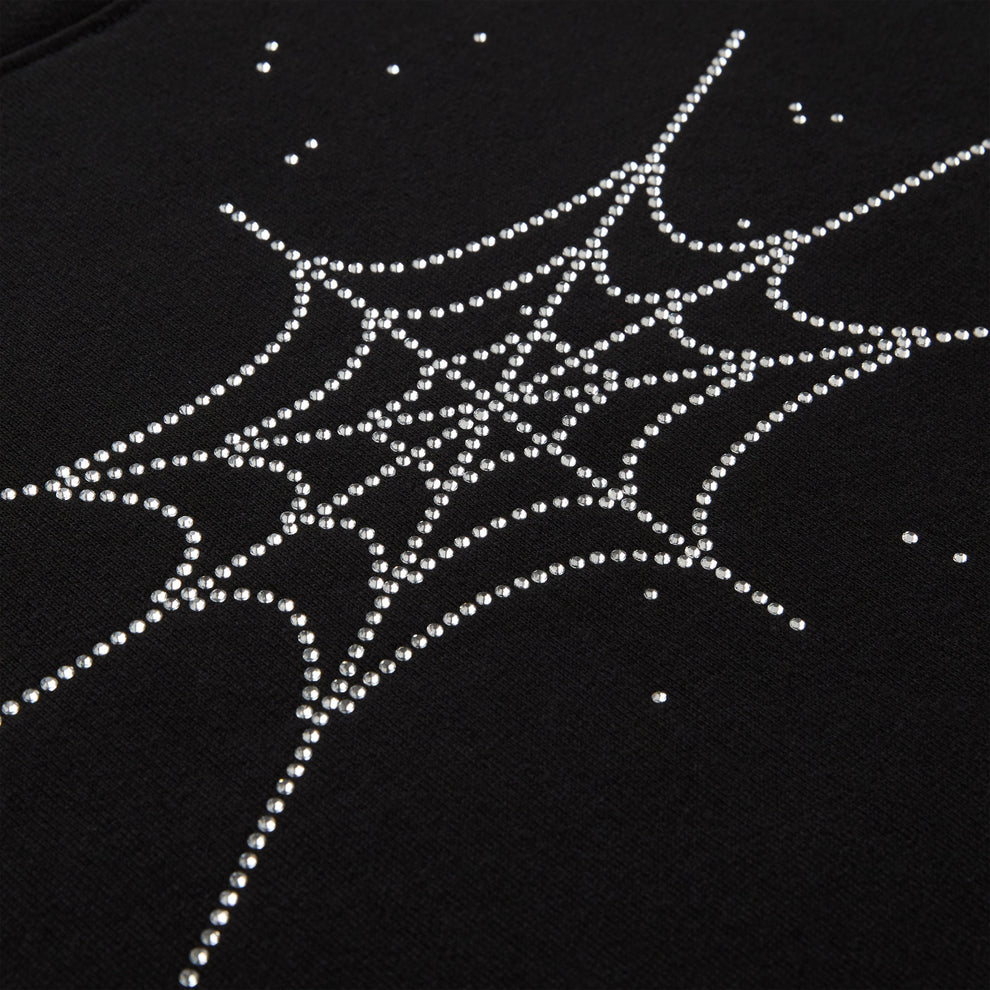 RHINESTONE SILK HOODIE