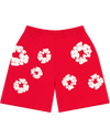 Cotton Wreath Sweatshorts Red