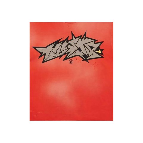 Stadium GoodsMensApparelHellstarCrack Print T-Shirt "Red" HSR043