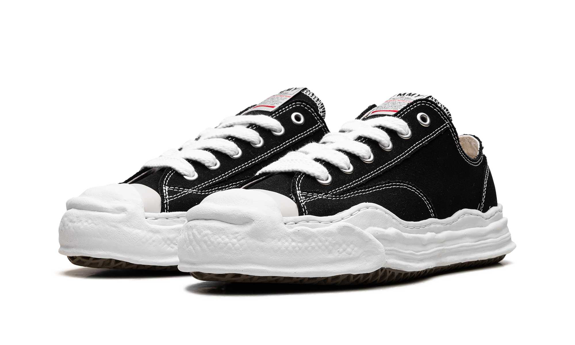 Stadium GoodsMensShoesMaison Mihara YasuhiroHank OG Sole Canvas Low "Black / White" A05FW702 BLK